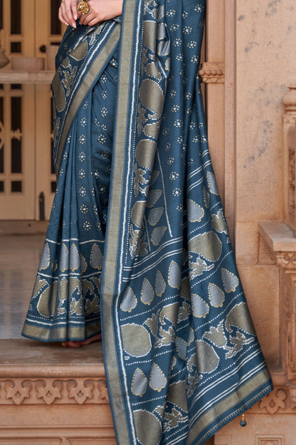 Blue Banarasi Silk Saree-ZB130837_3