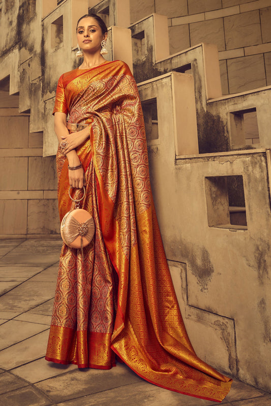 Multicolor Banarasi Silk Saree-ZB130616_1