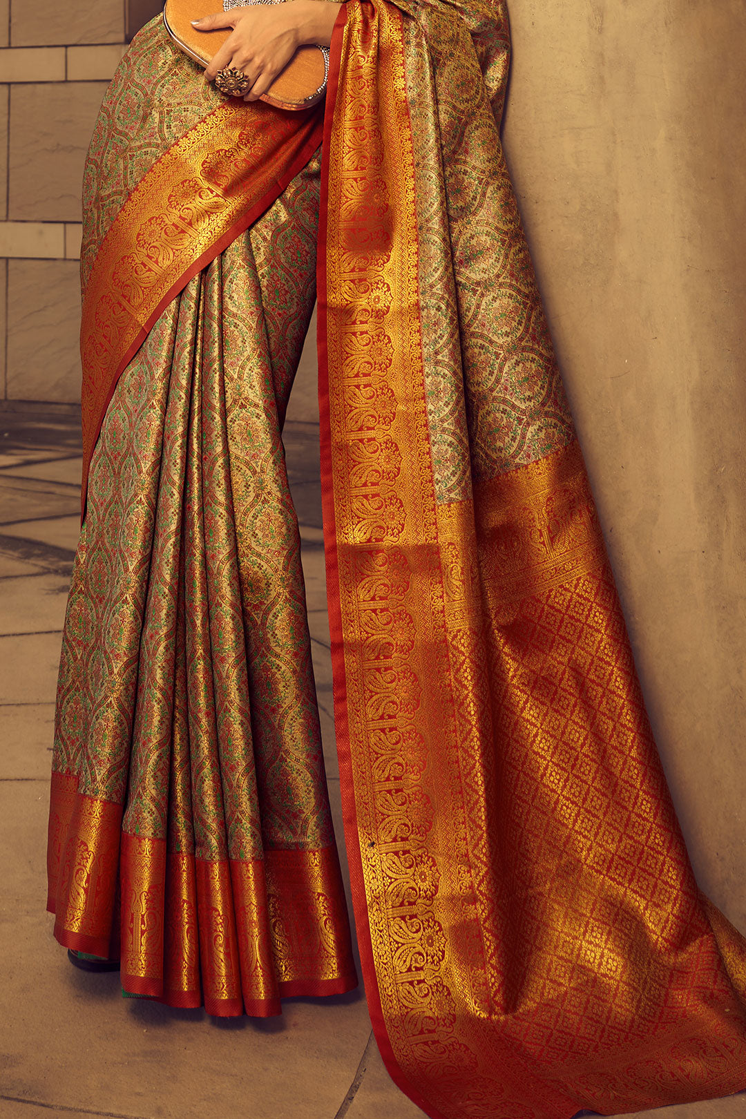 Multicolor Banarasi Silk Saree-ZB130617_3