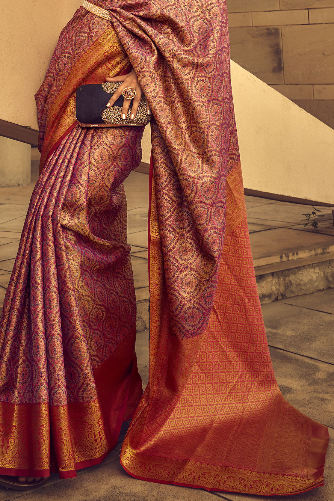 Multicolor Banarasi Silk Saree-ZB130618_4