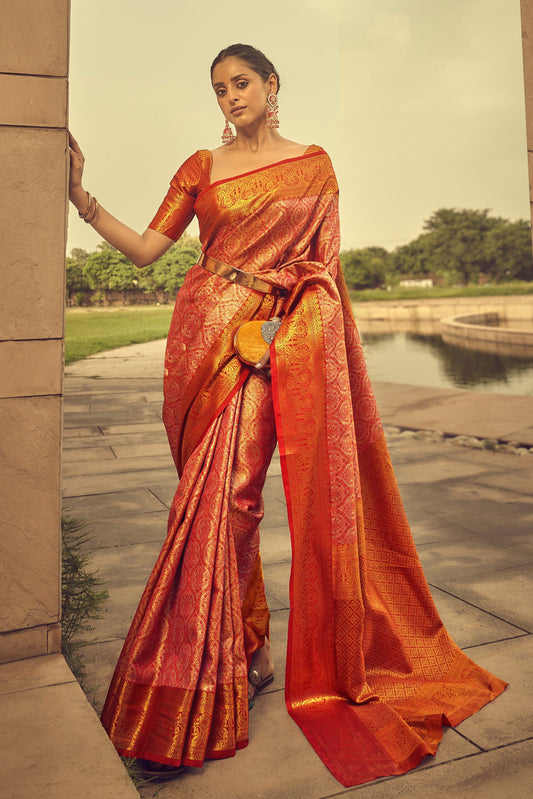Multicolor Banarasi Silk Saree-ZB130619_1