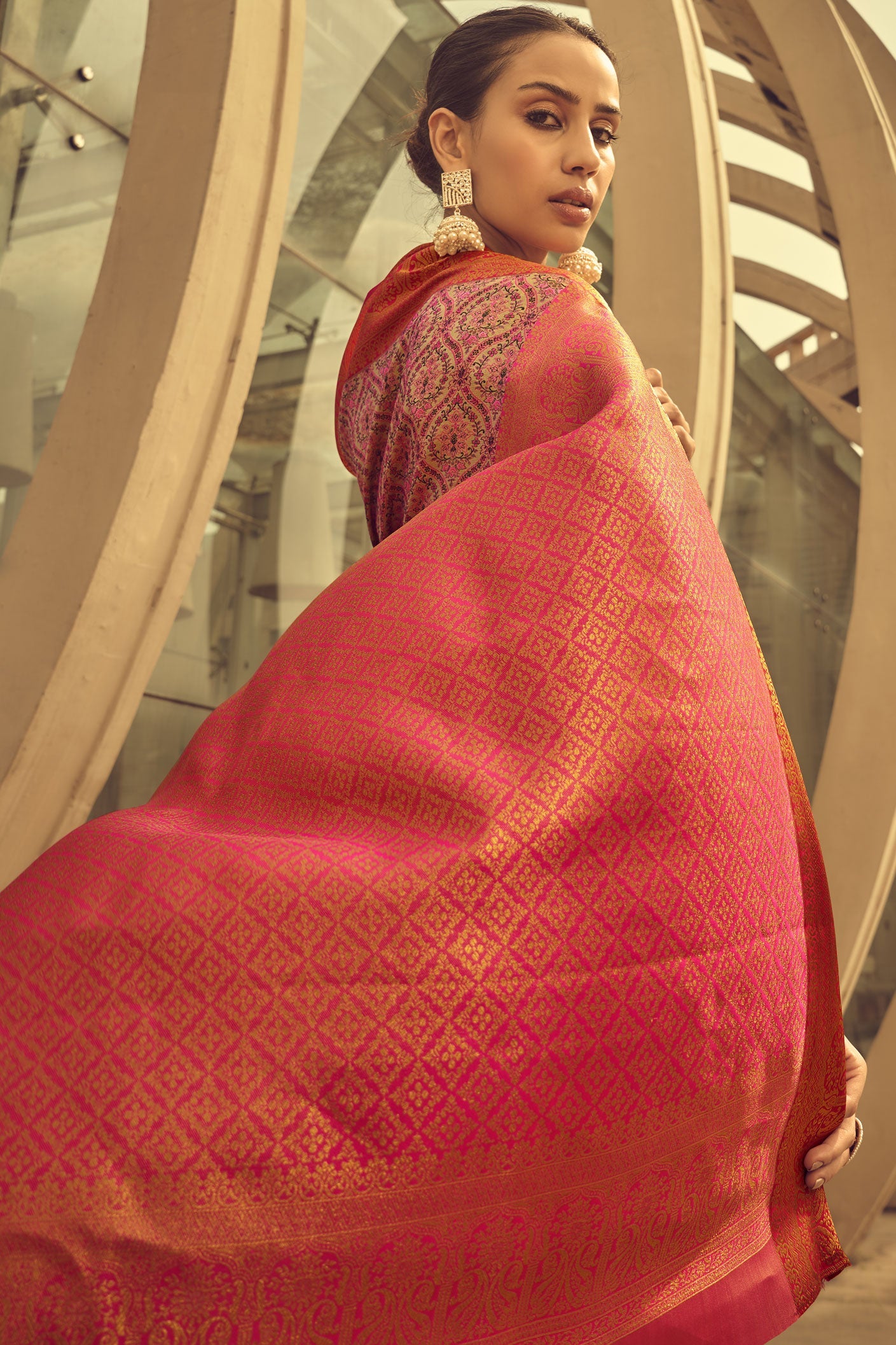 Multicolor Banarasi Silk Saree-ZB130620_2