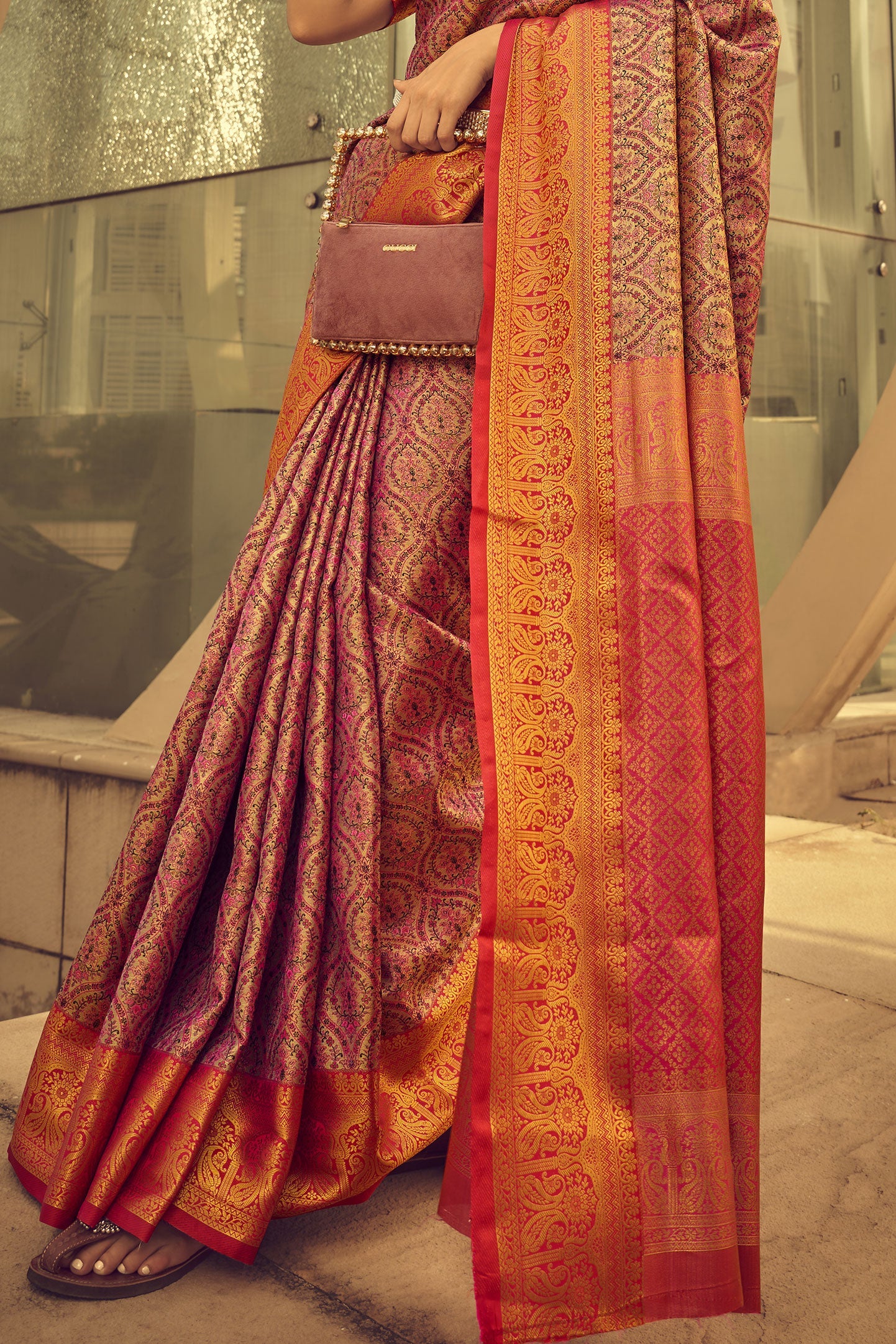 Multicolor Banarasi Silk Saree-ZB130620_3