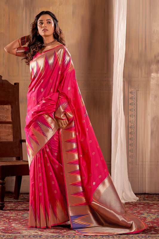 Pink Banarasi Silk Saree-ZB130798_1