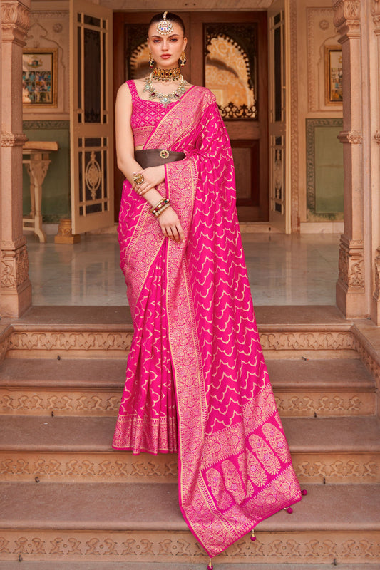 Pink Banarasi Silk Saree-ZB130829_1