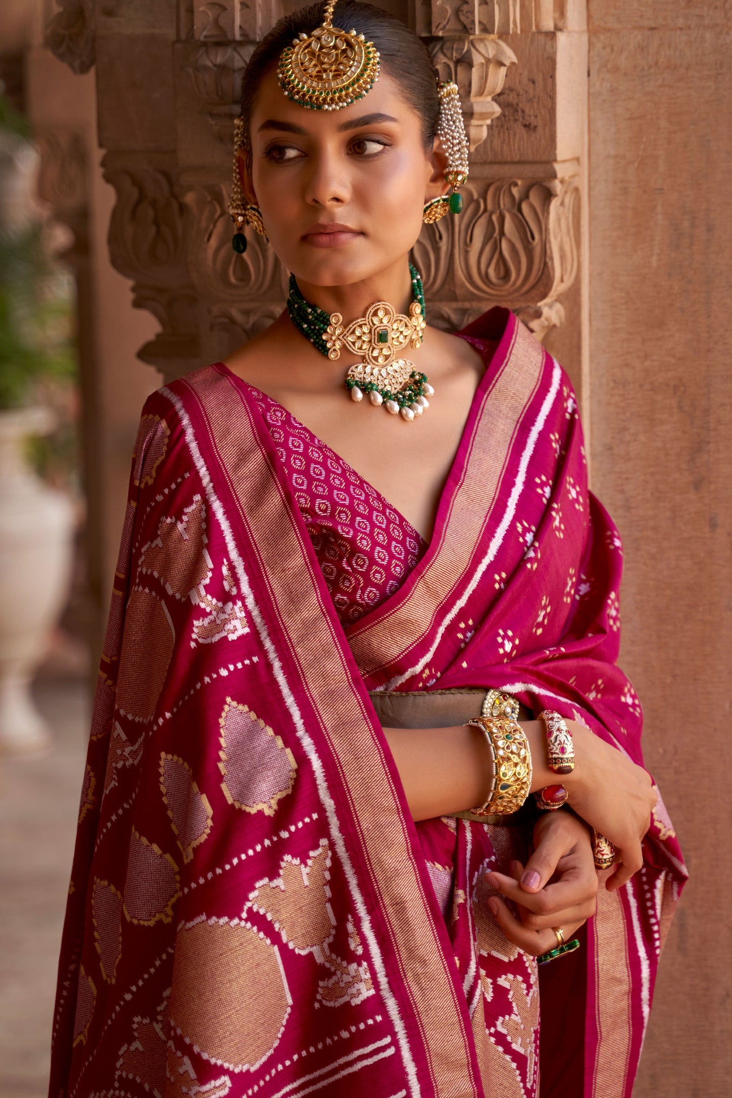 Pink Banarasi Silk Saree-ZB130840_2