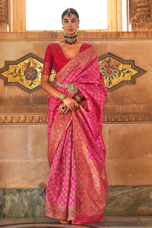Pink Banarasi Silk Saree-ZB130999_1