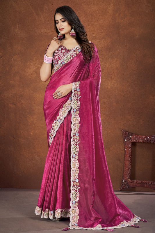 Pink Crush Silk Designer Saree-ZB130755_1