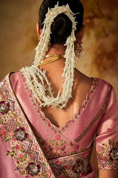 Pink Embroidered Silk Saree-ZB130708_3