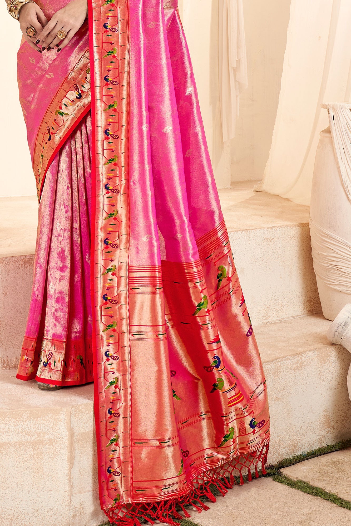 Pink Paithani Tissue Silk Saree-ZB130696_3