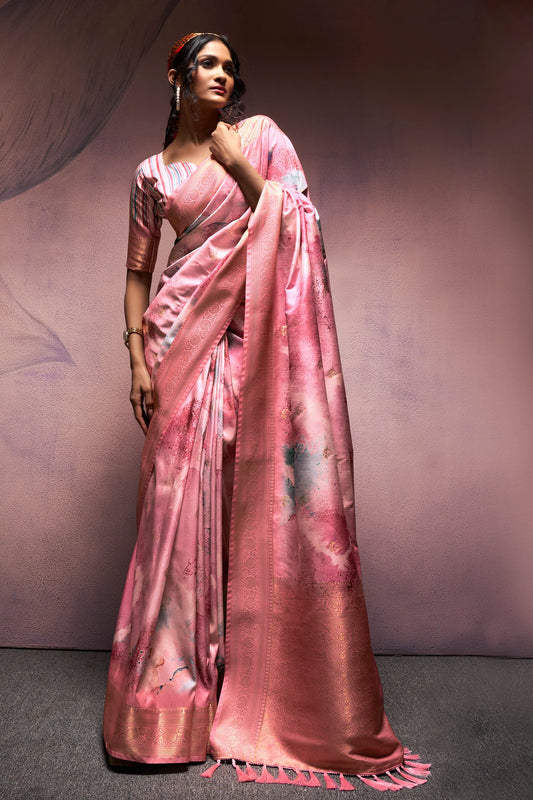 Pink Printed Silk Saree-ZB130718_1