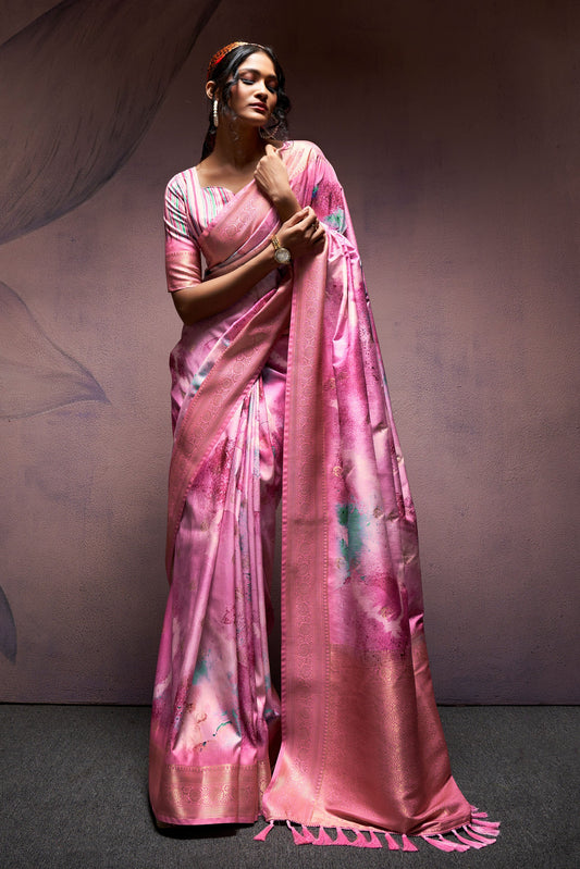 Pink Printed Silk Saree-ZB130721_1