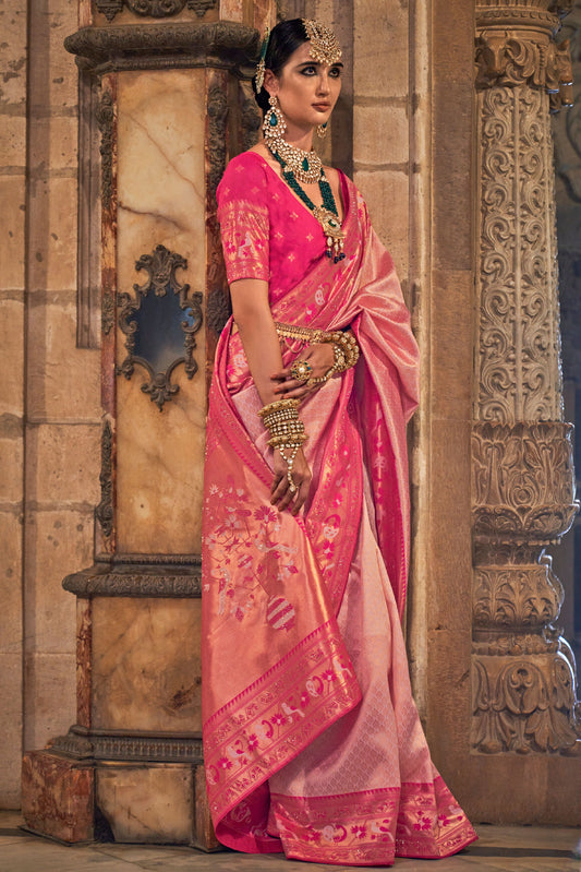 Pink Woven Paithani Silk Saree-ZB130993_1
