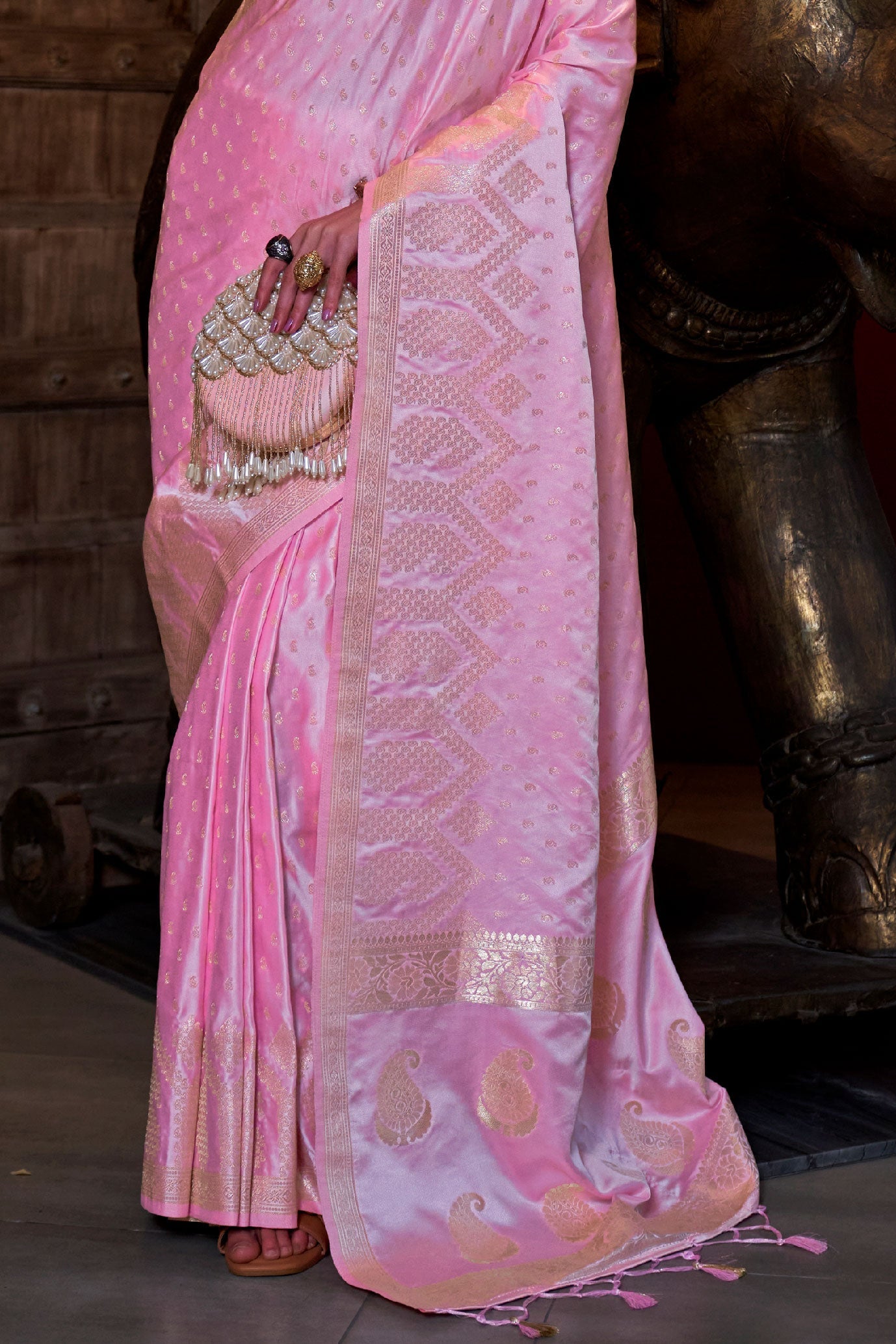 Pink Woven Satin Silk Saree-ZB130588_3