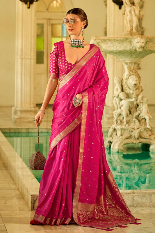 Pink Woven Satin Silk Saree-ZB131198_1