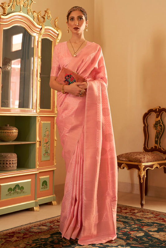 Pink Woven Silk Saree-ZB140109_1