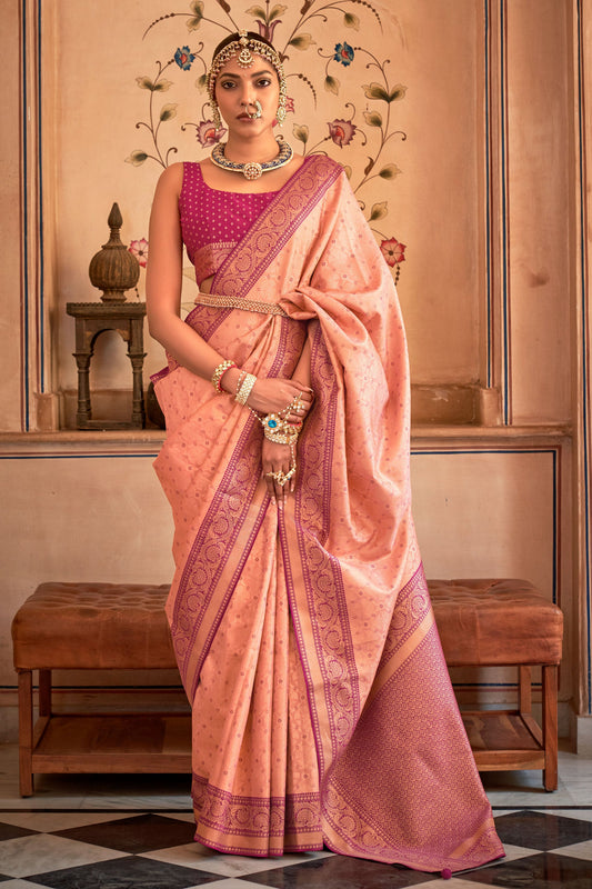 Pink Banarasi Silk Saree-ZB130845_1