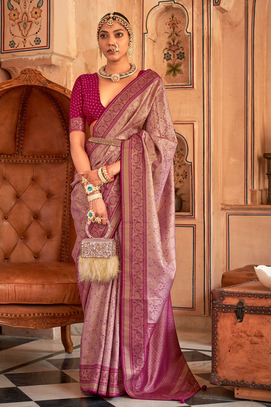 Purple Banarasi Silk Saree-ZB130842_1