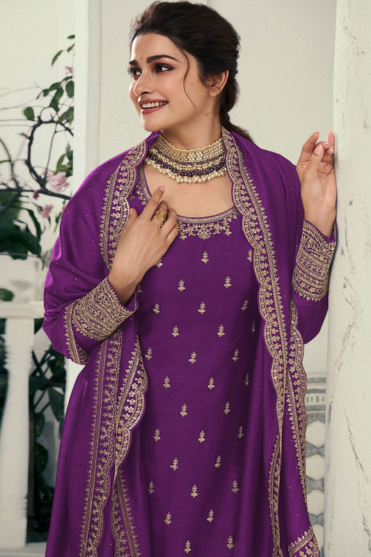 Purple Embroidered Georgette Palazzo Suit-ZBSS100010_1