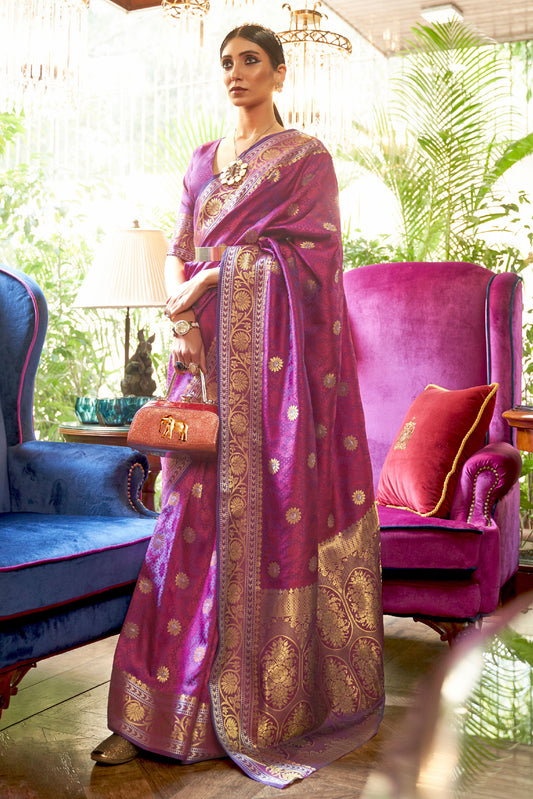 Purple Woven Silk Saree-ZB140113_1