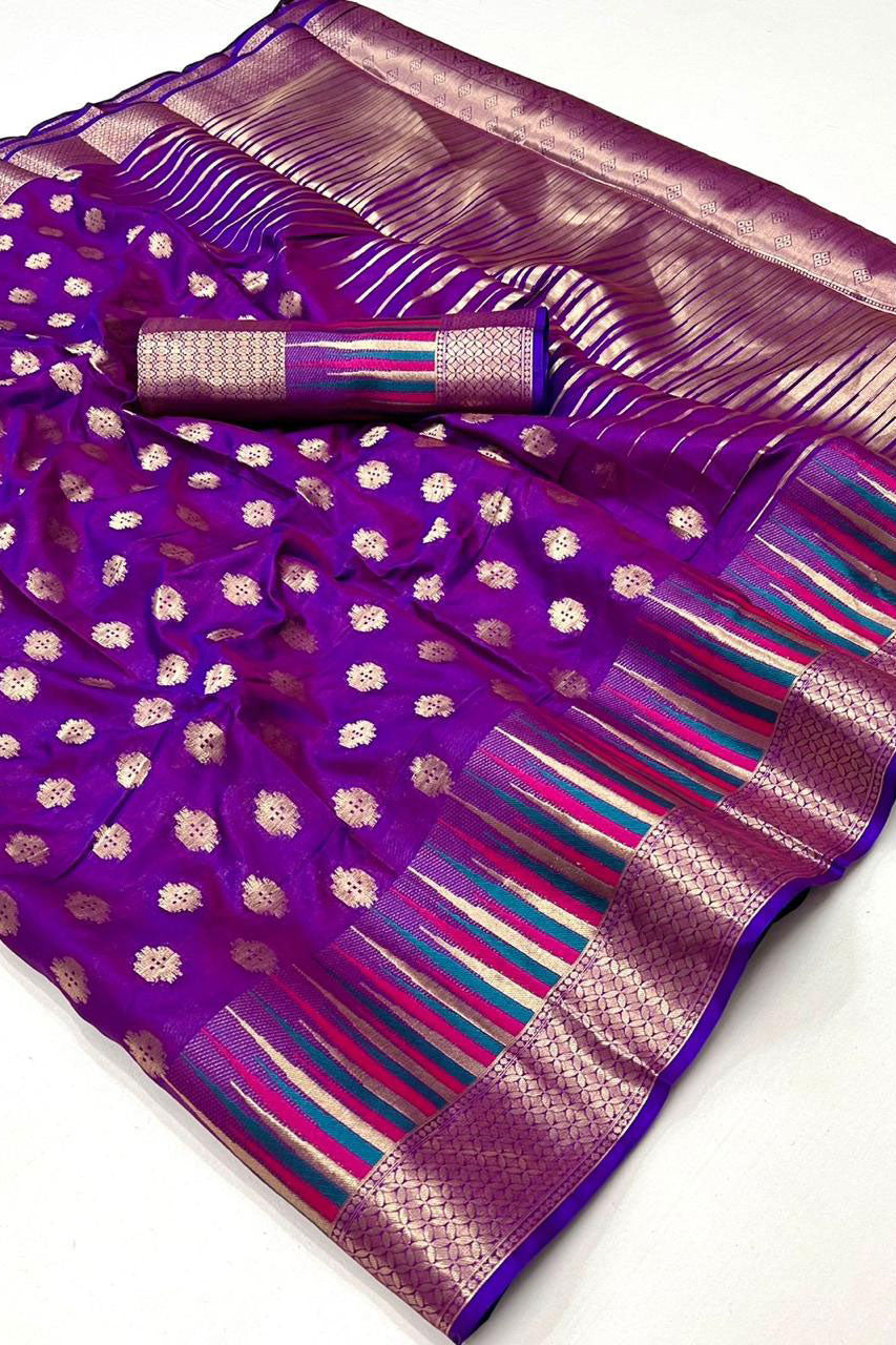 Purple Woven Silk Saree-ZB140532_3