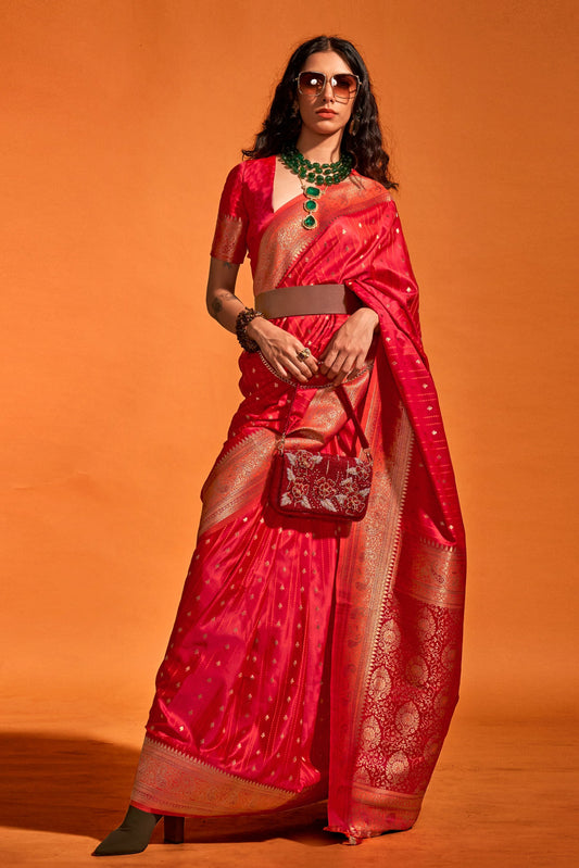 Red Woven Satin Silk Saree-ZB140517_1