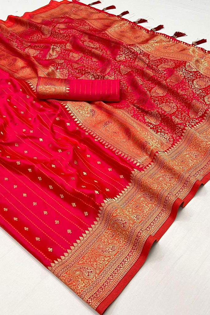 Red Woven Satin Silk Saree-ZB140517_3