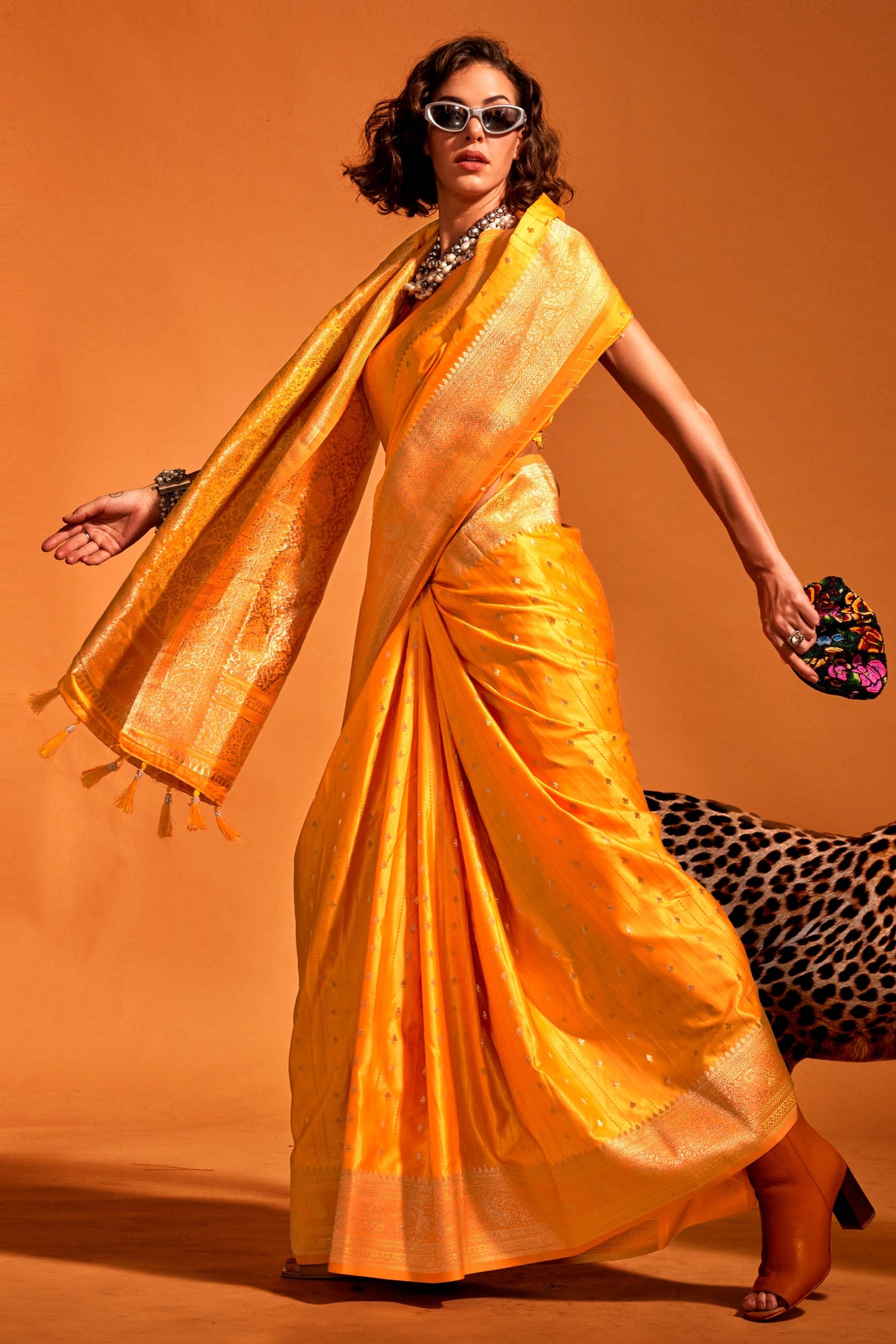 Yellow Woven Satin Silk Saree-ZB140518_2