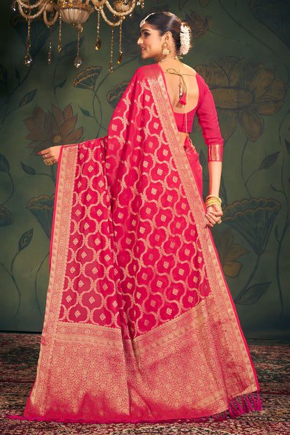 Pink Georgette Banarasi Saree-ZB130289-3