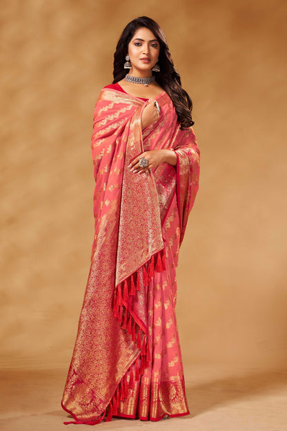 Pink Georgette Banarasi Saree-ZB130292-2
