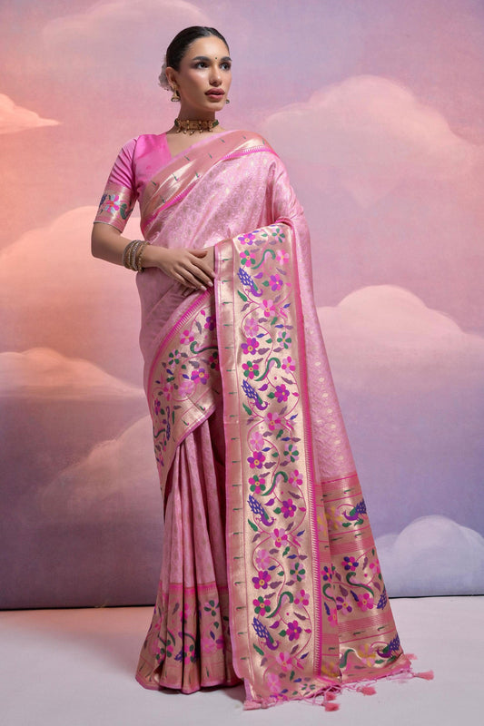 Pink Paithani Silk Saree-ZB130277-1